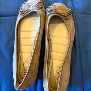 Me Too Tan Flats with Bow Detail